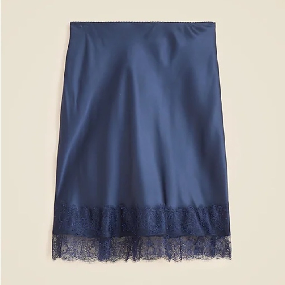J. Crew Navy Blue Silk Skirt